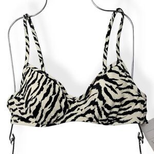 Shade & Shore Underwired  Zebra Print Bikini Top 32B